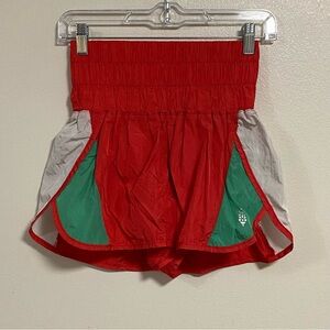 Free People shorts Women’s Size small Red Green The Way Home Athletic Shorts